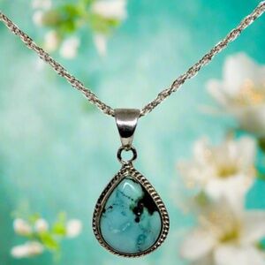 Sterling Silver Turquoise Pendant with Chain